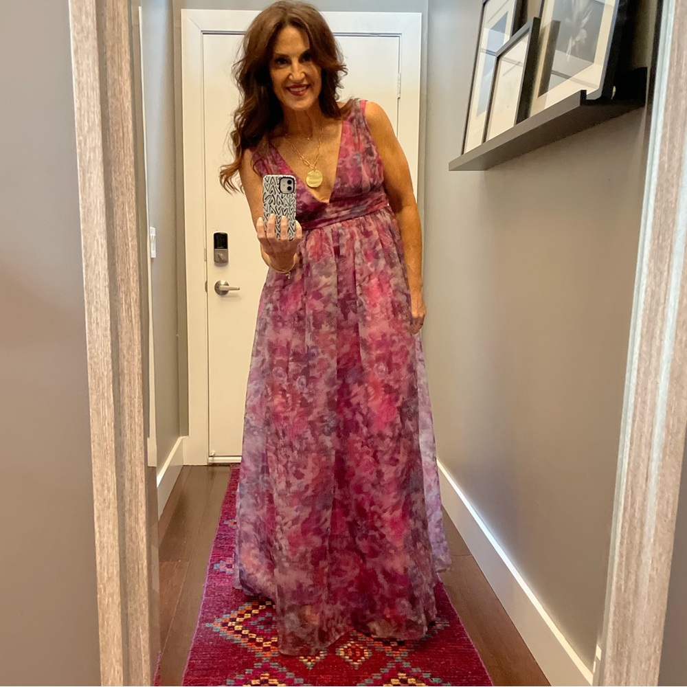 Lulus Garden Romance Magenta Organza Dress